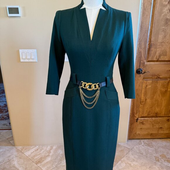 Rare Karen Millen Forever Dress in Evergreen - Picture 1 of 6